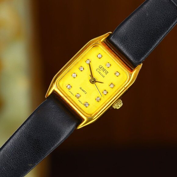 Geneve Classic Quartz Ladies, Champagne Dial - Yellow Gold Tone on Strap - Picture 9 of 13